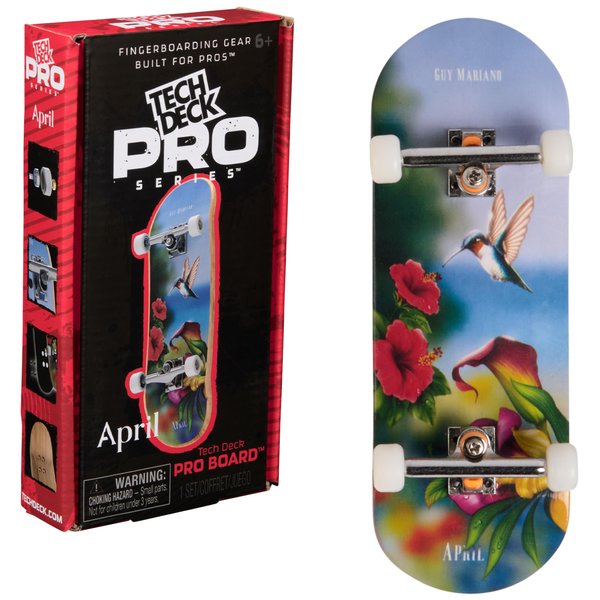 TECH DECK, April Pro Series Finger Board with Storage Display, Built for Pros; Authentic Mini Skateboards, Kids Toys for Ages 6 and up
