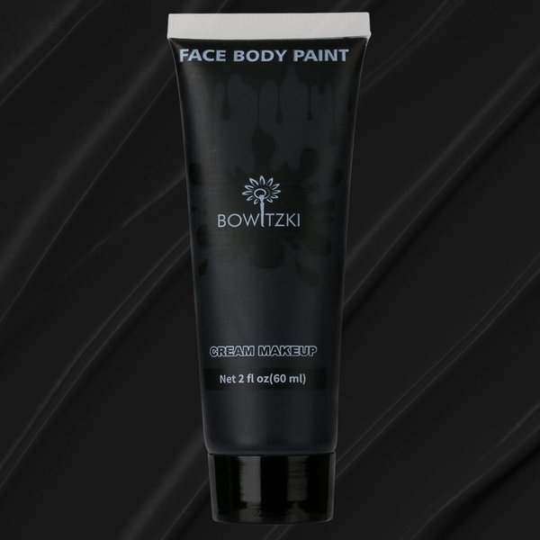 Bowitzki Face and Body Paint 2oz Cream Makeup 60ml Water Based Face Painting Special Effects For Adults Children Kids Halloween Christmas Party Stage Cosplay (Black)