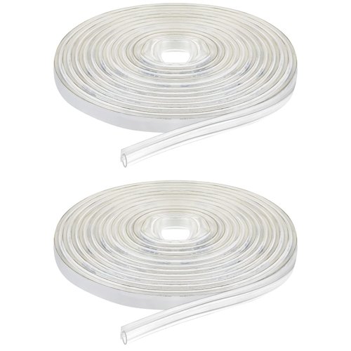 Tondiamo Shower Door Side Seal Glass Translucent Shower Door Side Seal Strip PVC Door Soft Clear Bulb Seal for Gap(7/32 x 98.4 Inches, 2 Rolls)