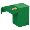 Ultimate Guard Flip 'n' Tray 100+, Deck Case for 100 Double-Sleeved TCG Cards + Dice Tray, Green, Independent Magnetic Closure & Microfiber Lining