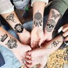 31 Sheets Indian Black Temporary Tattoos for Women Girls Adults Arm, Bohemia Lotus Tribal Skull Lion Elephant Fake Tattoo Stickers Feather Moon Snake