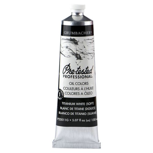 Grumbacher Pre-Tested Oil Paint, 150ml/5.07 Ounce, Titanium White (Soft Formula) (P25011G)