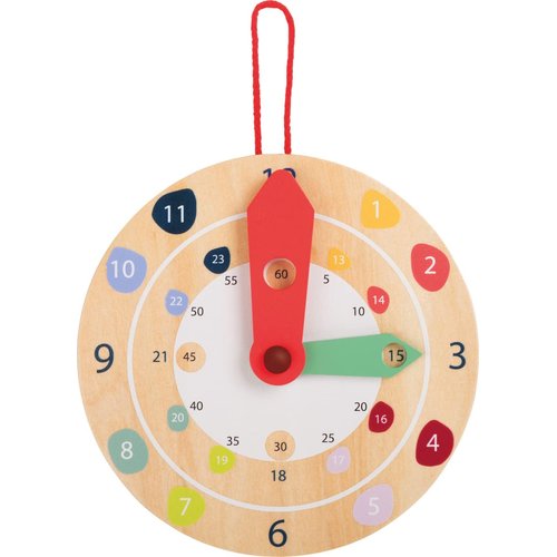 small foot wooden toys Teaching Time Wall Clock Educate Educational Toy Designed for Children Ages 4+, Multi (11291)