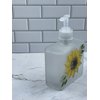 Frosted soap dispenser with Hand Painted Sunflower