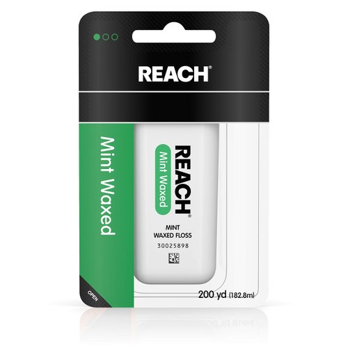 Reach Dental Floss, Waxed, Mint, 200 Yard (Pack of 5)