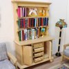 1:12 Scale Miniature Cupboard Bookshelf Classic Wooden Mini Storage Hutch Kitchen Dollhouse Bookshelf Wood Cabinet 1:12 Furniture Display Showcase Decoration Sideboard Accessories (White)