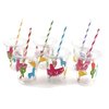 Fiesta Party Cups - Set of 12 with Lids Paper Straws Taco Birthday Baby Shower