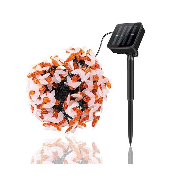 [Pack of 2] Solar String Bee Lights 30 Honeybees LED Fairy Solar Lights 8 Lighting Modes IP65 Waterproof Decorative Lamps w/Stake Garden Lawn Flower Trees