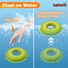 Lepawit Squeaky Dog Toys, Floating Dog Toys for Indoor or Outward Play, Swim Ring Design Interactive Dog Gifts for Small and Medium Dogs - Kiwifruit