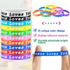 Skylety Jesus Loves You Silicone Wristbands Easter Rubber Wristbands Colorful Jesus Loves You Wristbands Christian Rubber Wristbands for Kids Novelty Party Favors(30 Pieces)