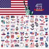 10 Sheets Fourth of July Tattoo Sticker, USA Flag Star Design Temporary Tattoos, Independence Day Patriotic Theme Decorations, Disposable Face Body Paint Art Tattoo Memorial Day Party Decor Supplies