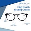 In Style Eyes Flexible Readers Reading Glasses - Full-Rimmed, Classic Round Lightweight Frame - Non-Polarized Lens - Shiny Clear - 1.25x