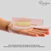 Parcelona French Grooming Combo Light Pink 6" Celluloid Soft Natural Silk Bristles Baby Brush and Comb for Girls and Toddlers Styling Girls Hair Accessories