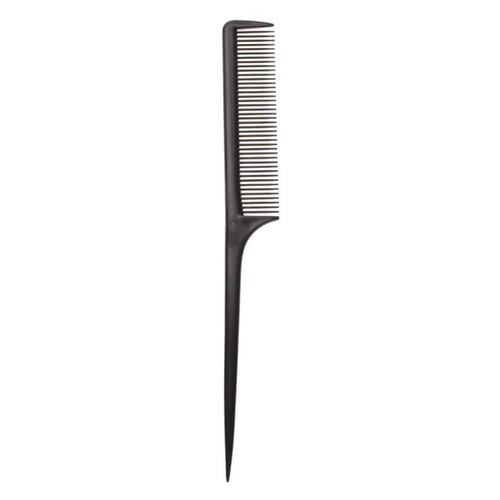Black Rat Tail Comb Fine Pro Tail Combs Rat Tail Carbon Fiber Heat Resistant Teasing Combs with Plastic Pintail, Dresser Hair Comb Styling Comb for Men and Women - Parting Teasing Styling Tools