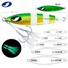 OCEAN CAT 1 PC Slow Fall Pitch Fishing Lures Sinking Lead Metal Flat Jigs Jigging Baits with Hook for Saltwater Fishing (150g, Red&Gold)