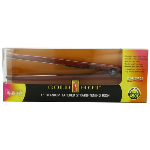 Gold 'N Hot Professional Titanium Tapered Straightening Iron, 1 Inch