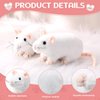 Kasyat 4 Pcs Fake Rat Stuffed Animals 7 Inch Fake Mouse Plush Toys Soft Cuddly Stuffed Mouse Realistic Rat Plushies for Christmas Costume Accessories Birthday Party Favors Prank Props(White)