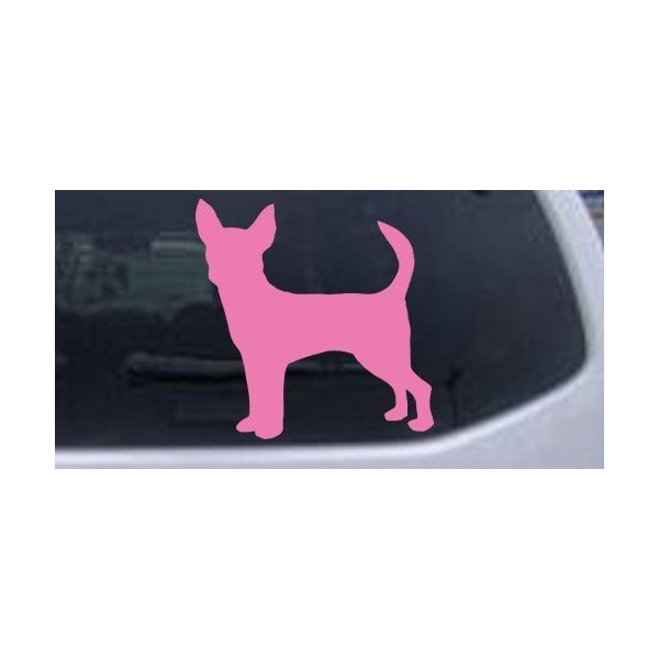 Pink 10in X 10.0in - Chihuahua Dog Animals Car Window Wall Laptop Decal Sticker