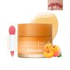 Sleeping Lip Mask, Overnight Hydrating & Prevention Dry and Cracked Lips Scrubs Exfoliator & Moisturizer, Ultra-Nourishing Lip Sleeping Mask with Wand, Lip Care Therapy Treatment for Women-01#Peach