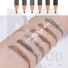 6pcs 2mm Ultra-Thin Eyebrow Pencil with Brush Waterproof Long-Lasting Slim Eyebrow Pencil Peel off Microblading Mapping Pencils (Mix 6 Colors)