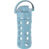 Lifefactory 12-Ounce Glass Water Bottle with Active Flip Cap and Protective Silicone Sleeve, Denim
