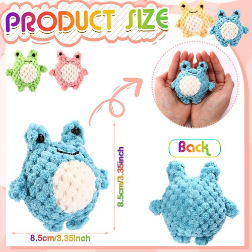 Liliful 32 Pcs Frog Stuffed Animal Plush Bulks Frog Plush Toys Stress Relief Cute Soft Frog Autism Sensory Crochet Toys Party Favor Back to School Gifts for Kids Teens Backpack Students