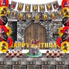 Heidaman Medieval Birthday Party Supplies Tedieval Party Decorations Knights Birthday Decorations Include Medieval Banner Backdrop Tablecloth Ballons Cake Toppers Cup cake Toppers…