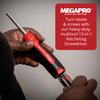Megapro Ratcheting Screwdriver Set - 13-in-1 Multi Bit Screw Driver w/ ¼” Hex Shaft for Phillips, Star, Flat, Square Bit - Compact Ratchet Screwdriver Set w/Retractable Cartridge - Multi Screwdriver