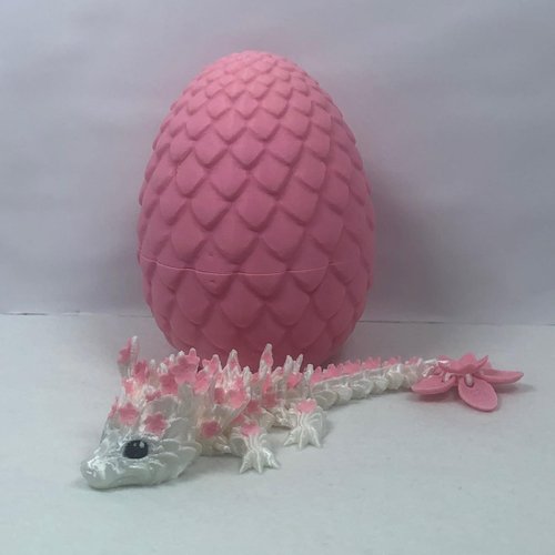 Generic 3D Printed Baby Dragon, 6"" Articulated Cherry Blossom Baby Dragon,Fidget Toys for Autism/ADHD, Home Decor Executive Desk Toys, BD004-PNK, Small, White