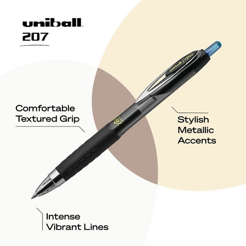 Uniball Signo 207 Gel Pen 12 Pack, 0.5mm Micro Blue Pens, Gel Ink Pens | Office Supplies Sold by Uniball are Pens, Ballpoint Pen, Colored Pens, Gel Pens, Fine Point, Smooth Writing Pens