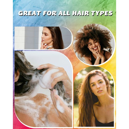 SAPHUS 6Pcs Shampoo Bars for Hair (8.46oz), Shampoo Soap Bar Set for Women and Men Travel, Natural Ingredients, Sulfate Free Solid Shampoo for Dandruff, Oily Hair, Rainbow