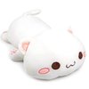 Cute Kitten Plush Toy Stuffed Animal Pet Kitty Soft Anime Cat Plush Pillow，Plush cat Doll Pillow Toys Children's (White)