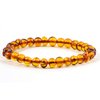 Baltic Amber Bracelet for Adults Made on Elastic Band- Natural Amber from Baltic Region, Genuine Baltic Amber (Cognac, 7.5 inch)