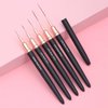 Nail Art Brushes, 5Pcs Nail Art Liner Brushes, Painting Art Design Brush Set Nail Dotting Drawing Tool for Long Lines, Thin Details, Fine Drawing Sizes 4/8/12/20/25mm, Black