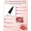 Lip Liner Stain Marker Pen-Pink Matte Waterproof Liquid Lipstick & Lip Liner Pencil, Long Lasting Smudge-Proof Non-Stick Cup Lip Tint Stain, Color Stay All Day, Lipstain Makeup Gift For Women-02#Pink