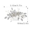 Foyte Crystal Bride Wedding Hair Comb Silver Flower Bridal Headpieces Leaf Hair Pieces Pearl Bridesmaid Side Combs Hair Accessories for Women (silver pearl)