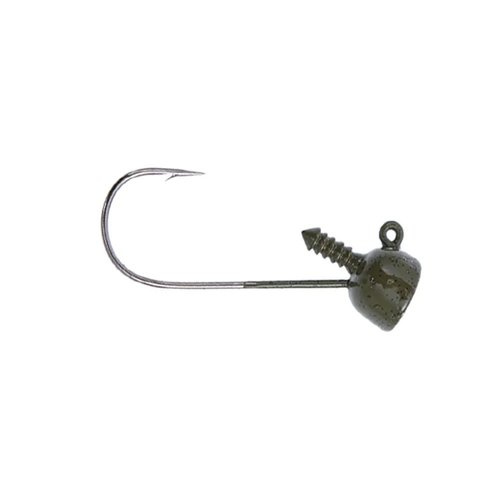 Buckeye LURES Spot Remover Jig Head with Nickel Ultra-Point Hook for Soft Plastic Bass Fishing Baits, 5 Pack, Green Pumpkin, 1/8 oz