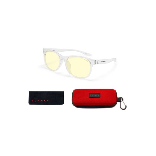 GUNNAR - Blue Light Glasses for Kids (age 8-12) - Blocks 65% Blue Light - Rush, Crystal, Amber Tint