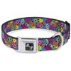 Buckle-Down Seatbelt Buckle Dog Collar - Flower Blossom - 1" Wide - Fits 11-17" Neck - Medium