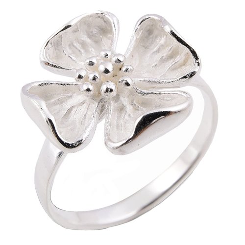 Night Bazaar:Sweet Flower Sterling Silver Ring Size 6.
