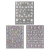 3Sheets 5D Jelly Crystal Flower Nail Stickers for Nail Art,Embossed Relief Nail Design Butterflies Flower Nail Decals Spring Summer Colorful Floral Petals Butterfly Nail Art Stickers Nail Accessories