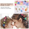 128 Pack Small Butterfly Hair Clips, 32 Colors Mini Claw Clips Hair Accessories for Toddler Baby Girls Women, Cute Hair Clips with Box Back to School Gift Halloween Christmas Gift