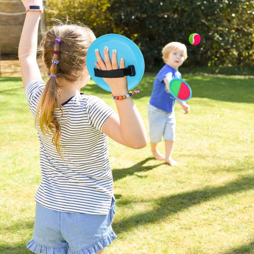 Miasno Toss and Catch Ball Set Outdoor Games with 4 Paddles 4 Balls 1 Storage Bag, Kids Toys, Beach Toys Games,Indoor Toys,Outdoor Toys, Playground Balls for Kids