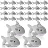Zubebe 24 Pcs Shark Party Favors Bulk Shark Key Chain Plush Shark Keychain Bulk Mini Shark Stuffed Backpack Soft Clip on Keychain for Baby Party Favors Boys Girls Goody Toys Bag Fillers(Gray)