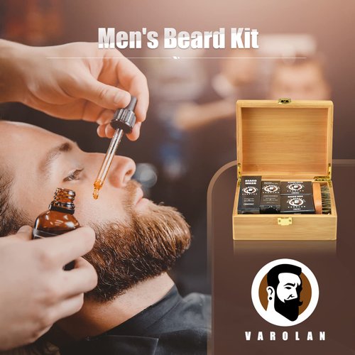 Men's Gift Kit, Birthday Gifts for Men, Beard Grooming Kit with Beard Oil, Balm, Brush, Wash, Wax, Comb, Scissors, Beard Care Kit for Men, Christmas Gift for Men Boyfriend Dad Husband Brother Fiance