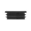 QWORK 10 PCS 1" X 2" Rectangle Black Plastic Plug End Cap for Pipe Tubing, Chair Leg