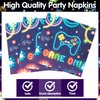 G1ngtar 96Pcs Video Game Party Plates Supplies Neon Game On Party Tableware Decorations Glow In The Dark Cool Disposable Paper Plates Napkins Forks for Kids Birthday Baby Shower, Serves 24 Guests