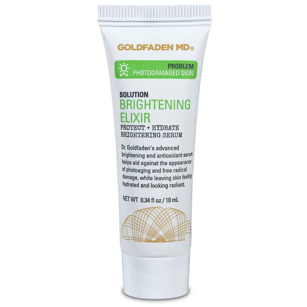 Goldfaden MD Brightening Elixir | Serum w/Vitamin C, Ferulic Acid, Vitamin B & Vitamin E Helps Aid Against Appearance of Photoaging | Leaves Skin Feeling Hydrated & Looking Radiant TRIAL .34 Fl Oz