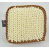 DOGO Pet Fashions Dog Teeth Cleaning Cotton Crochet Squeaky Dog Toy for Small Dog - Toast & Egg