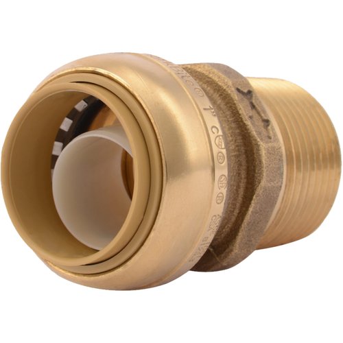 SharkBite 1 Inch MNPT Adapter, Push to Connect Brass Plumbing Fitting, PEX Pipe, Copper, CPVC, PE-RT, HDPE, U140LFA